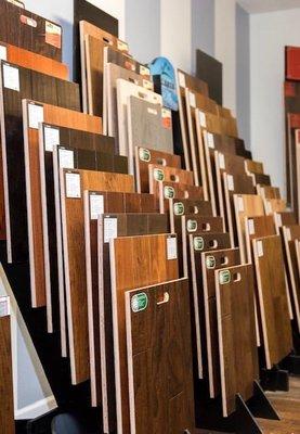 We carry hardwoods, laminates, vinyls, tiles and more!