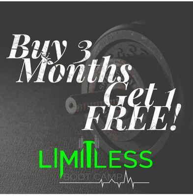 From now until Sept 28th 2018 you can purchase 4 months of unlimited access to classes for the price of 3