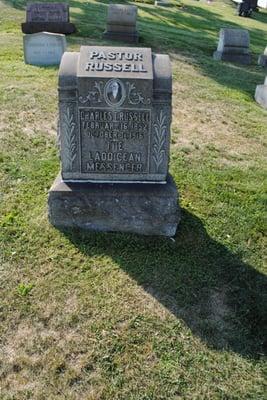 Grave marker of Charles Taze Russell (February 16, 1852 - October 31, 1916), founder of Jehovah's Witnesses