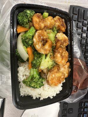 Teriyaki shrimp ($11)