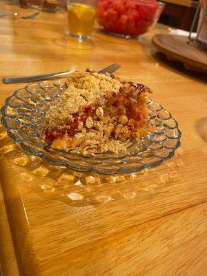 Strawberry rhubarb pie.