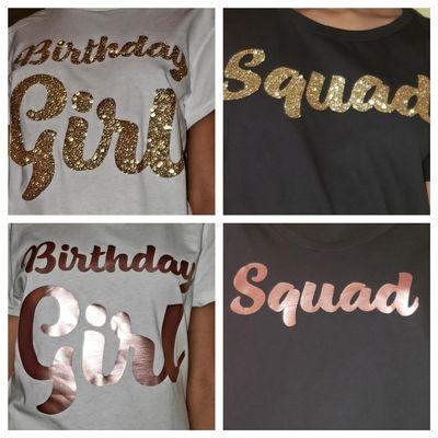 Custom Birthday Girl and Squad Women's Fitted Tees