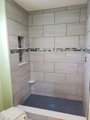 Ceramic tile shower