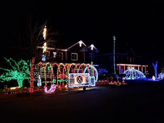 Interactive Christmas lights display in Concord, NC.