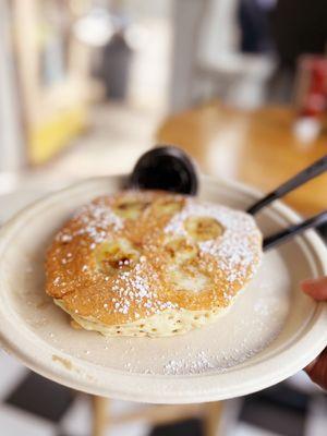 Half stack banana pancakes