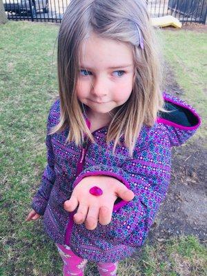 Finding gemstones on the playground is a highlight of outdoor time.