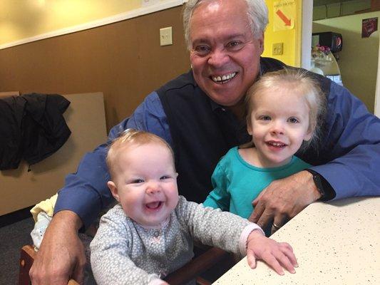 Grandpa with grandkids at Brito's