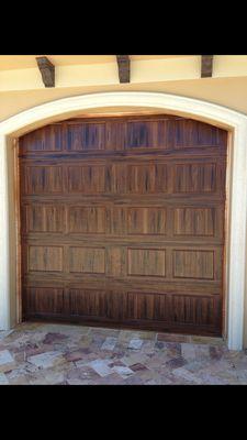 Wood grained (faux) garage door