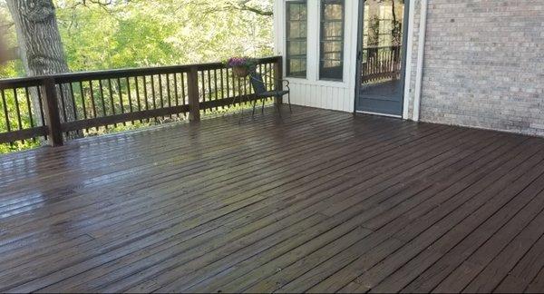 Soft pressure washer and stain deck