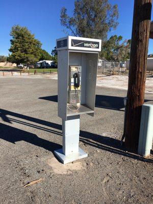 They have pay phone throughout the park