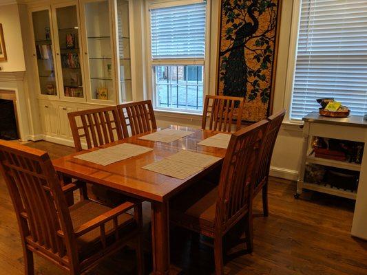 This dining table has hosted many meals since we opened in May 2019.