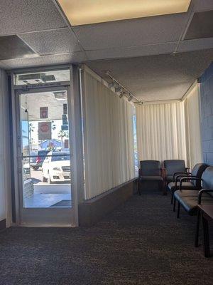 Interior waiting area. There are never more than two people in the waiting area. Your appointment time, begins at your appointment time.