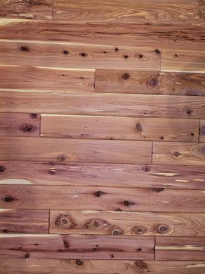 Eastern Red Cedar T&G paneling.