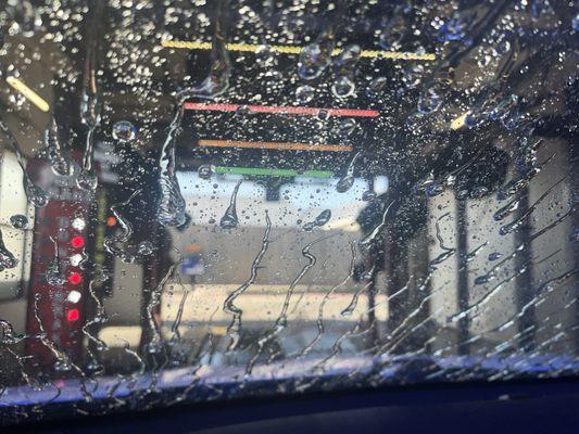 The inside of the car wash