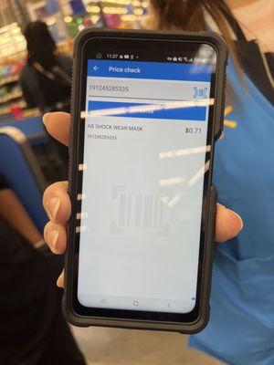 Walmart employee who price checked the item on their device for me