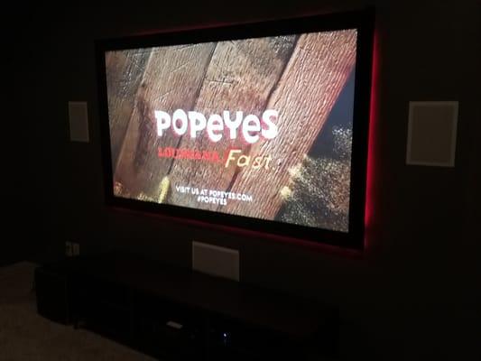 84" Projector Screen with LED Lighting