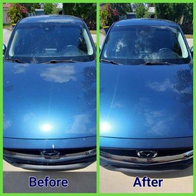 Before and After Car Wash for Mazda CX-5 Front Car View