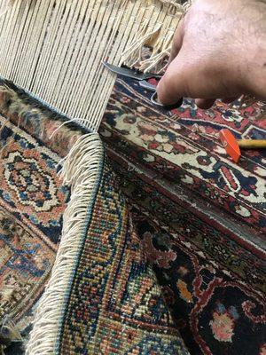 Antique Persian Heriz Rug Cleaning and Repair by oriental &Persian Rug Cleaning Repair Darmany