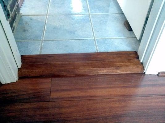 custom milled solid wood threshold...