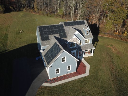 Residential roof mount solar array SunPower panels