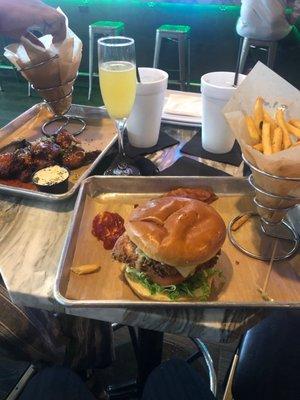 Chicken Sandwich, Wings & $2 mimosas! So good.