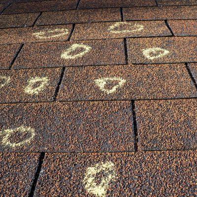 Each one of these chalked areas is a potential leak in the making. We can prevent leaks on your existing roof!