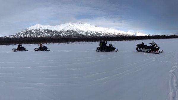 3-hour snow mobile tour near Palmer, Alaska.