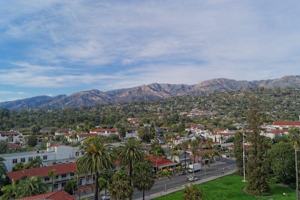 View from the Santa Barbara Courthouse tower -- with easy access via bike, walking, or bus from throughout the city.