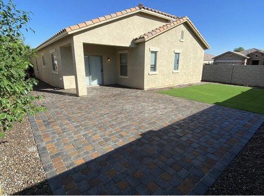 Beautiful pavers with turf installed