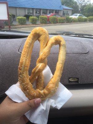 Yummy homemade pretzel. Buttery and just enough salt