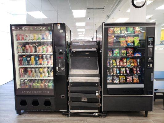 Vending machines always stocked with all of your favorite snacks and drinks!