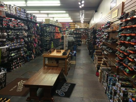 Big selection of shoes, boots and sandals.