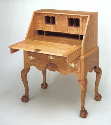 Fancy secretaries writing desk. Hand carved.