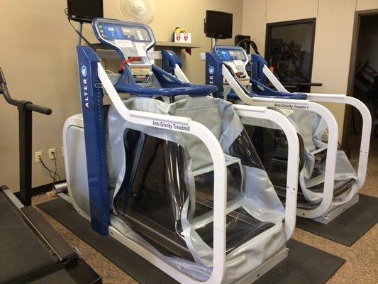 Alter G Treadmills unload up to 80% of your bodyweight so walking and running is painfree