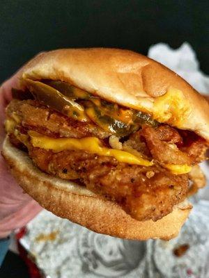 Bacon jalapeño spicy chicken sandwich