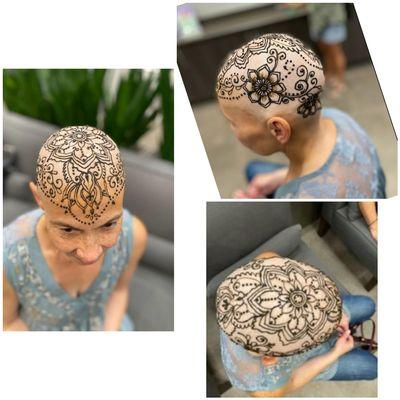 Henna Crown for cancer patient.