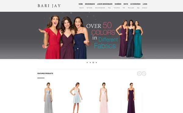 Red Storm Graphics - Website Development Agency. Bari Jay Fashions. Bridesmaids dresses.