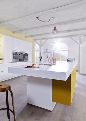 Germany Kitchens- Bauformat - White + Indian Summer Color are the best harmony for Modern kitchen