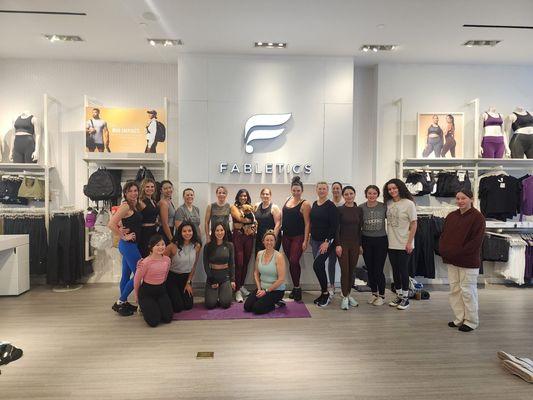 Tia running a Booty Class at Fabletics store