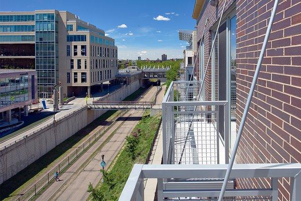 Balconies overlooking Midtown Greenway