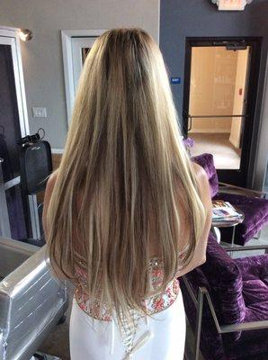 Hot hair extensions tab connected with no damage to your  hair. I'm certified