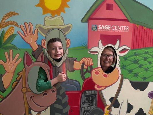 Grandma and grandson having a blast at the SAGE Center!