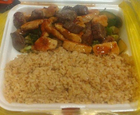 Steak and chicken hibachi