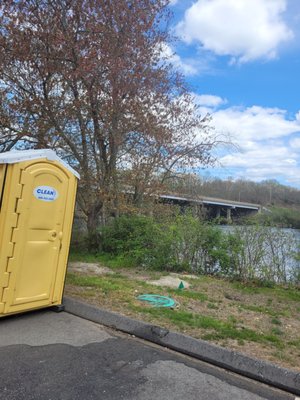 They have a Porta potty out back by the river