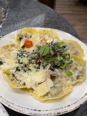 Mushroom ravioli