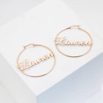 Name Hoop Earrings