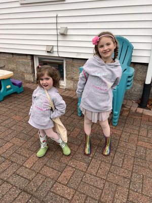 My girls rocking their New Steps sweatshirts and ready to dance!