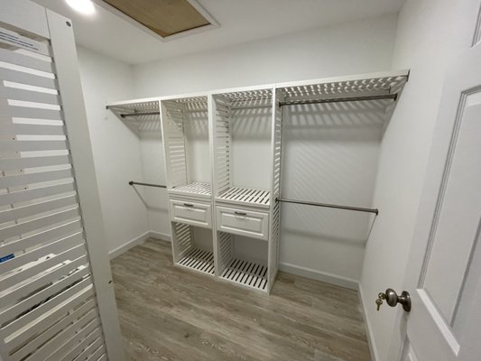 Closet organizer in the master bedroom for a client's beautiful home in West Cape May