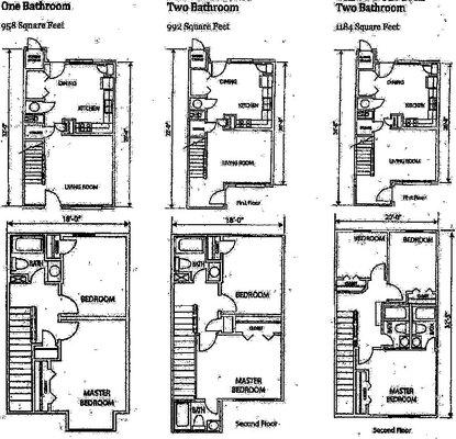 2 bed 1 bath, 2 bed 2 bath & 3 bed 2 bath floor plans available.