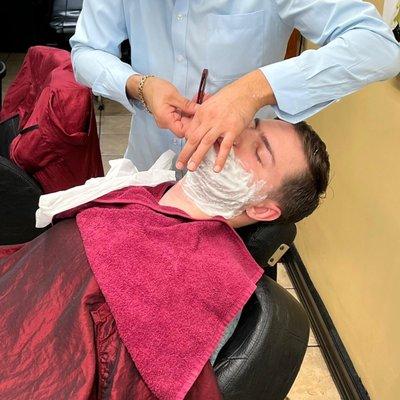 Hot Shave at Ace Of Fades Barber Shop NYC